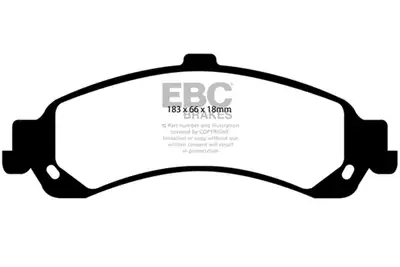 EBC Brakes Truck/SUV Extra Duty Brake Pads; FMSI Pad No. D834; Vented; 330mm Dia.; 86mm Height; 29mm Thick; 117.1mm Center Hole Dia.; Pad Dimensions: 183 x 66 x 18mm;