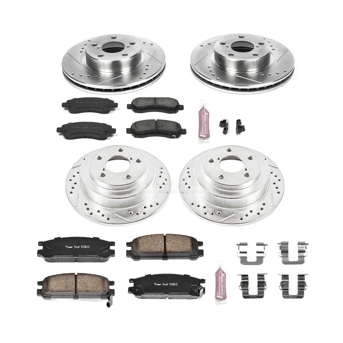 Z23 Evolution Sport Upgrade Kit: Drilled/Slotted Rotors; Carbon-Fiber Ceramic Pads W/Hardware product image