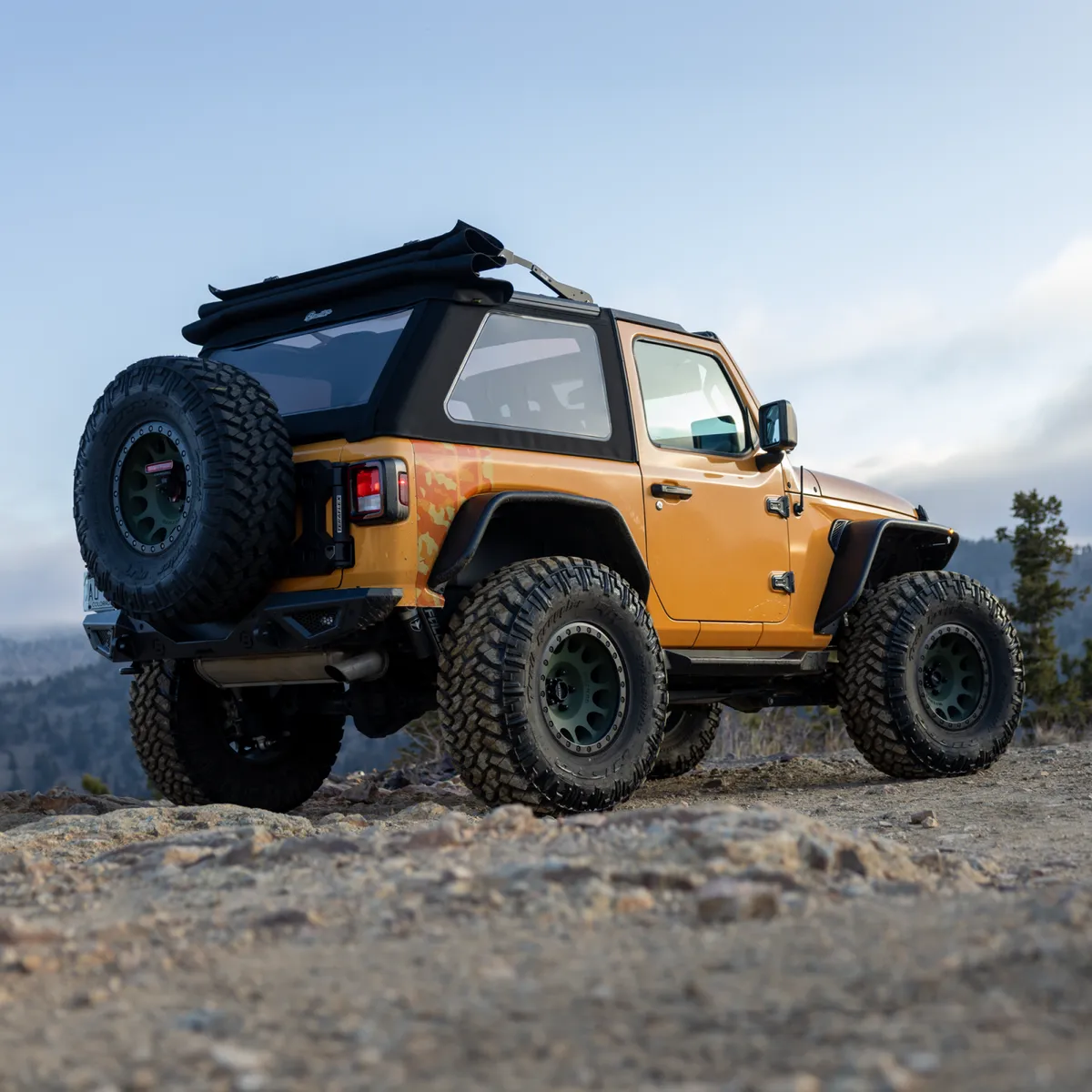 Jeep Wrangler Trektop Glide Slantback Soft Tops For Jeep 2018-Current Wrangler JL 2 Door Black Premium Twill Bestop product image
