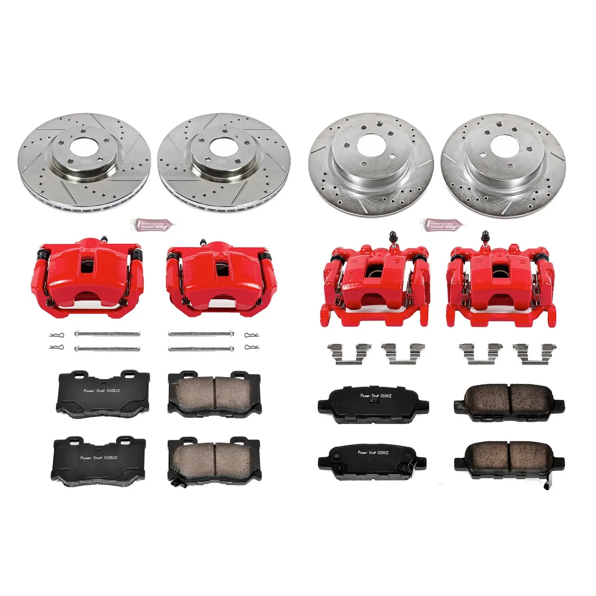 Z23 Evolution Sport Upgrade Kit: Drilled/Slotted Rotors; Carbon-Fiber Ceramic Pads; Powder Coated Calipers product image