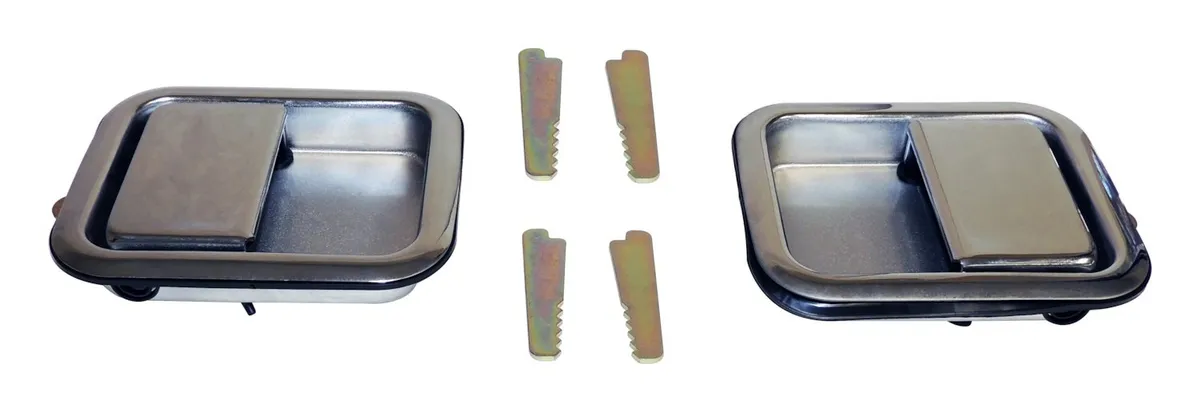 Chrome Exterior Door Handle Kit For 8206 Jeep Cjs YJ TJ w/ Full Steel Doors product image