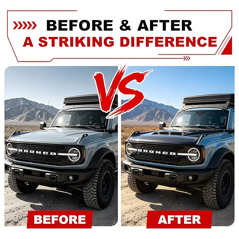 2021-2026 Ford Bronco Hood with Functional Air Scoop and LED Lights product image