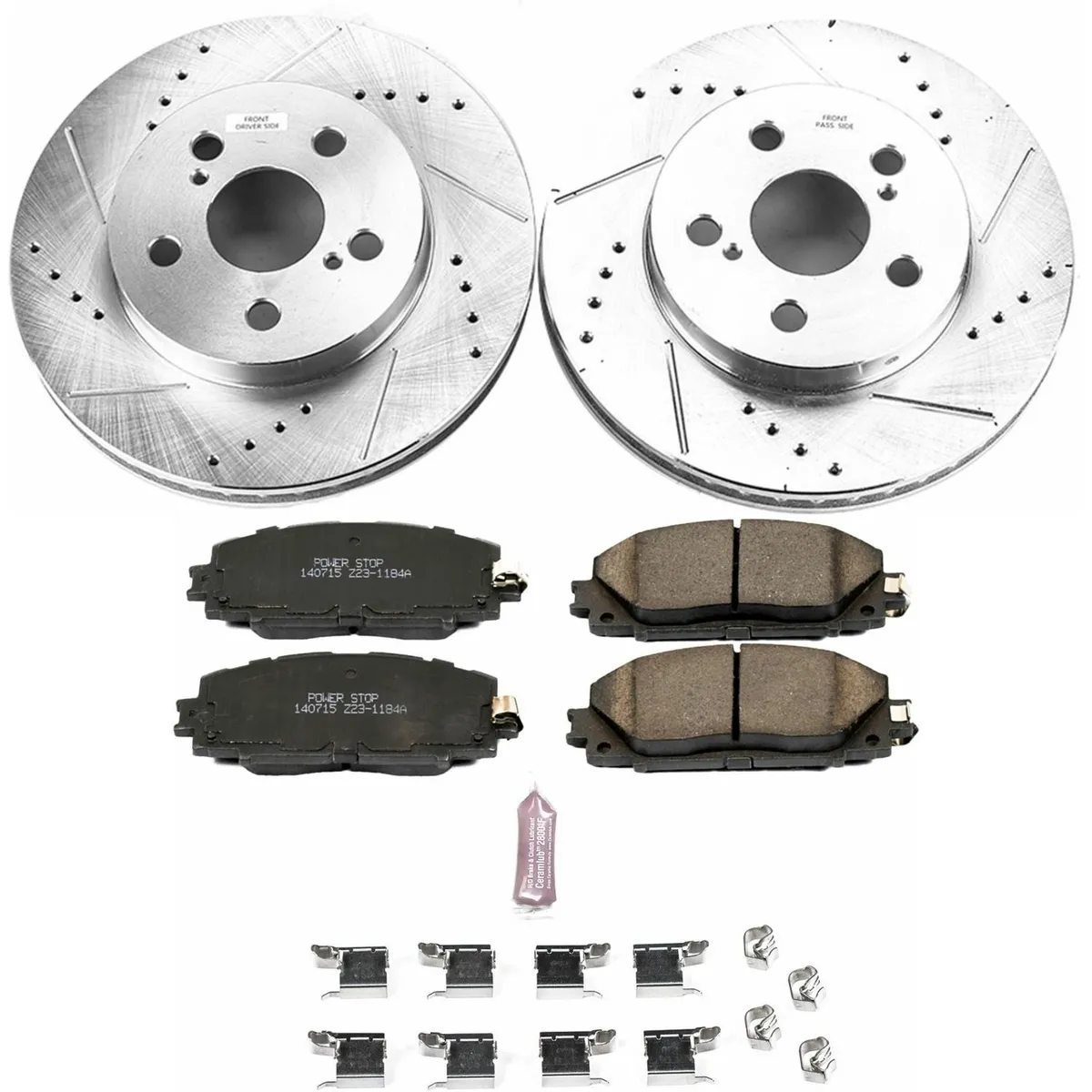 Z23 Evolution Sport Upgrade Kit: Drilled/Slotted Rotors; Carbon-Fiber Ceramic Pads W/Hardware product image