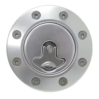 Ridetech Billet Aluminum Gas Cap Universal Fit Locking Anodized Silver Cap 2 Keys Housing Neck And Gaskets Ridetech