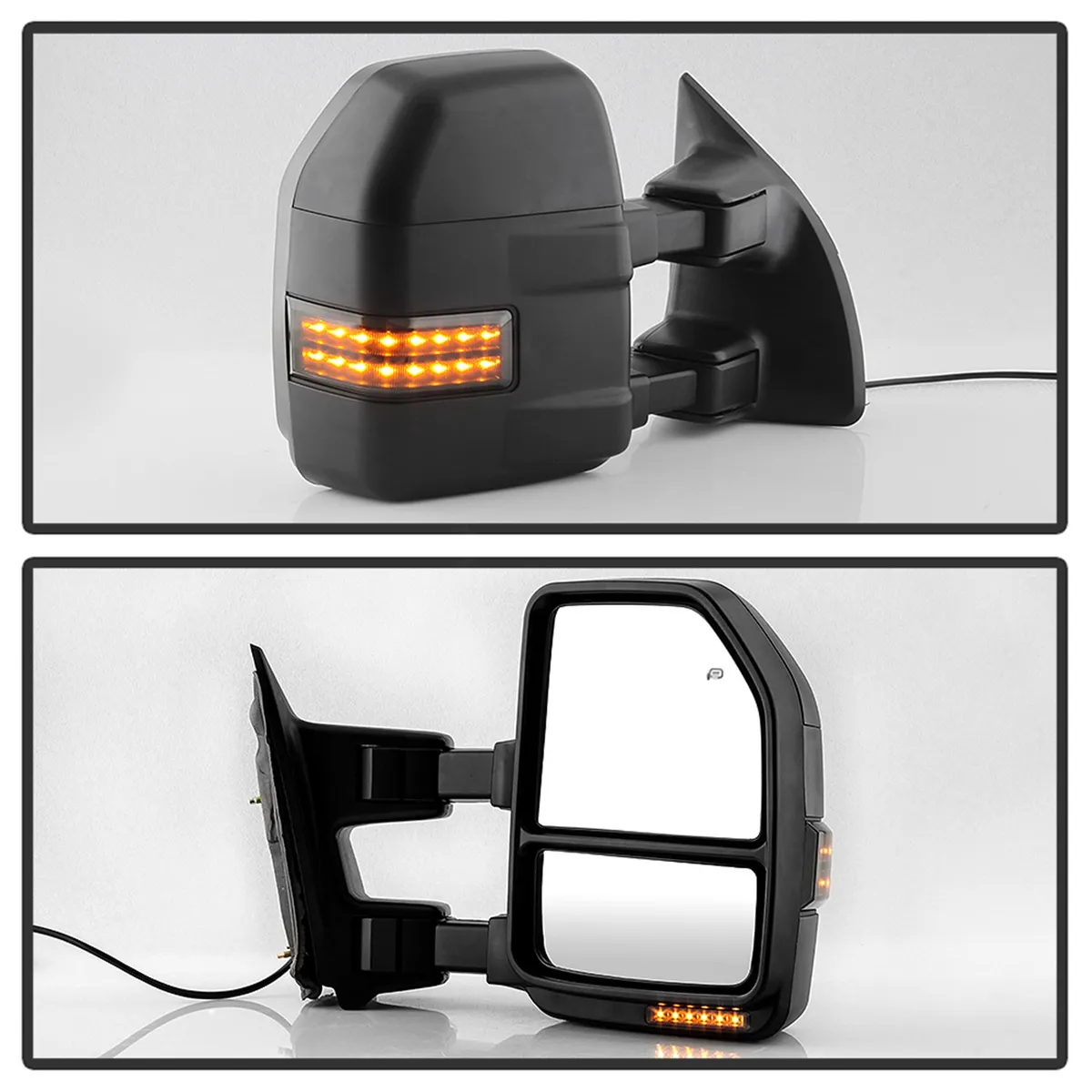 9907 Superduty g4 Power Heated Sequential LED Signal Telescoping Mirrors Smoke product image