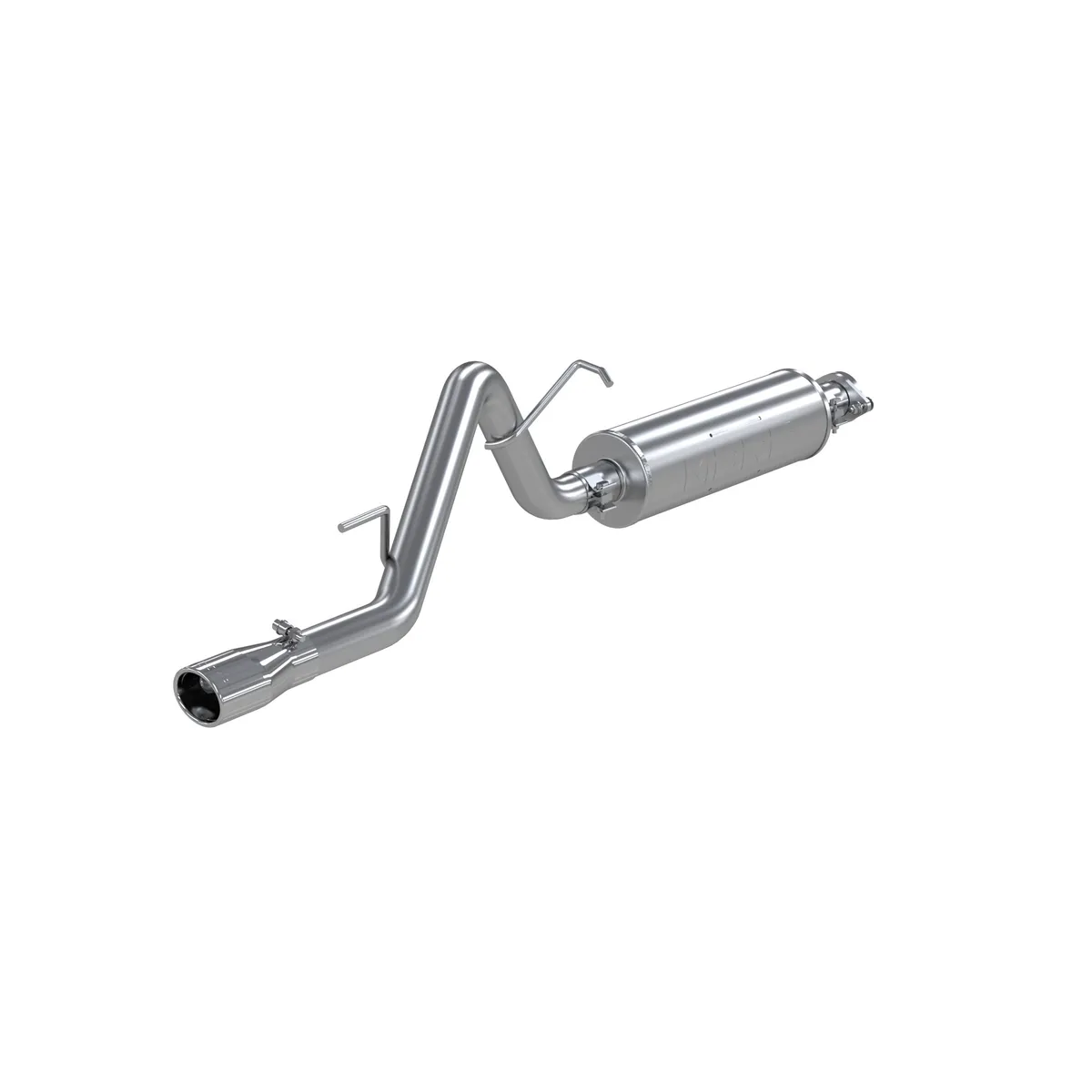 Armor Plus Cat Back Exhaust System; 2.5 in.; Incl. Muffler/Tailpipe/Hardware/3.75 in. OD Tip; Single Side Exit; T409 Stainless Steel; product image