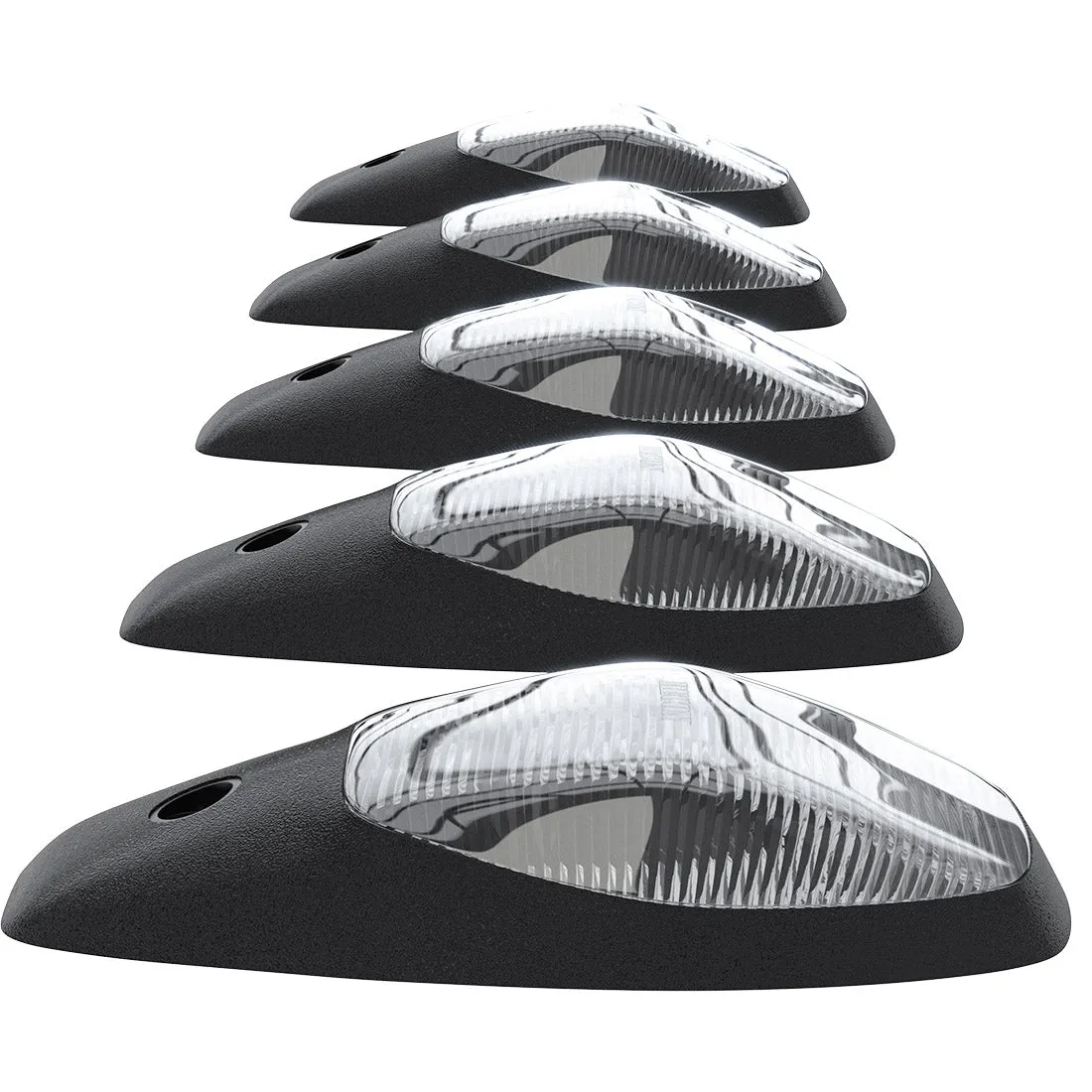 CAB LIGHTS Dodge 19-21 Heavy-Duty 2500 and 3500 5-Piece Set Clear Cab Roof Light Kit with White and Amber Ultra High-Power Strobe LEDs and White or Amber Running Light LEDs product image