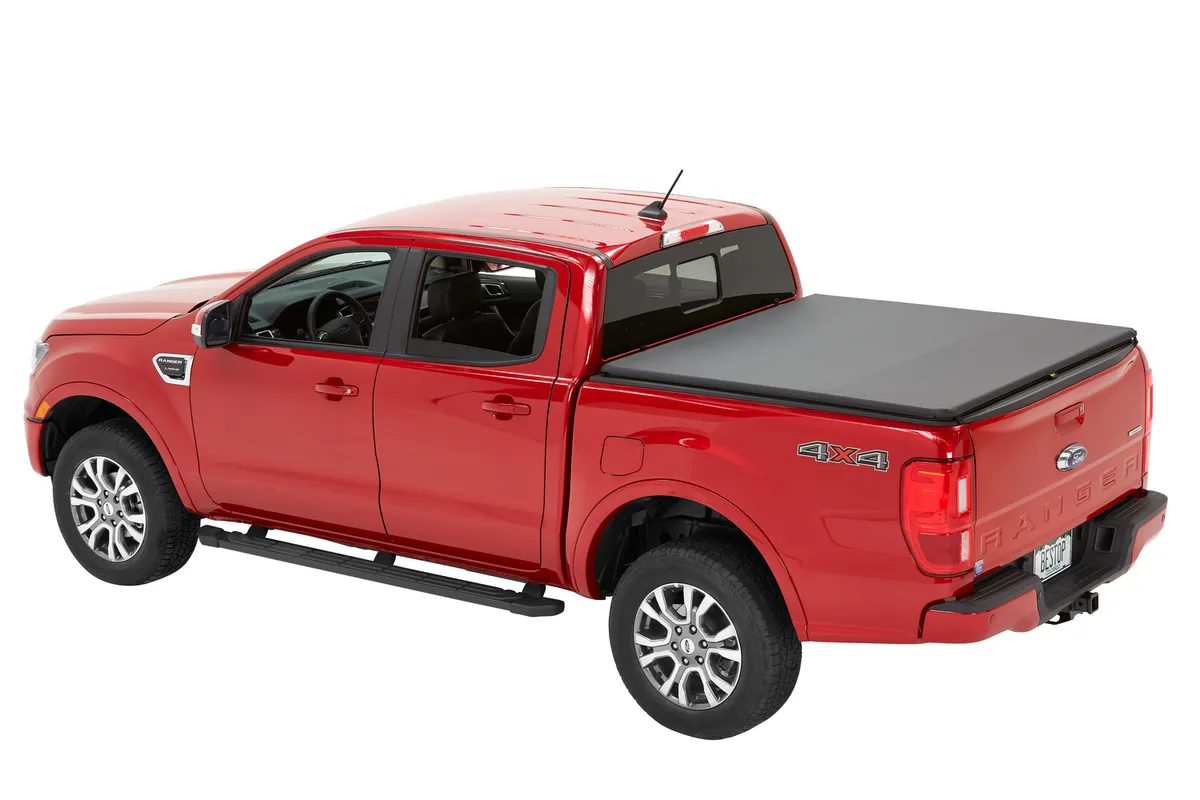 EZ-Roll Soft Tonneau Cover For Ford 2019-2024 Ranger 5.0 Foot Black Tailgate Spoiler Not Included Bestop product image