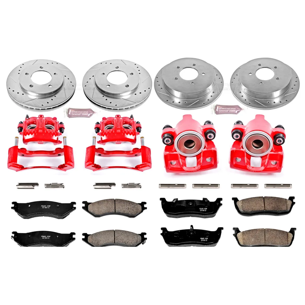 Z23 Evolution Sport Upgrade Kit: Drilled/Slotted Rotors; Carbon-Fiber Ceramic Pads; Powder Coated Calipers product image