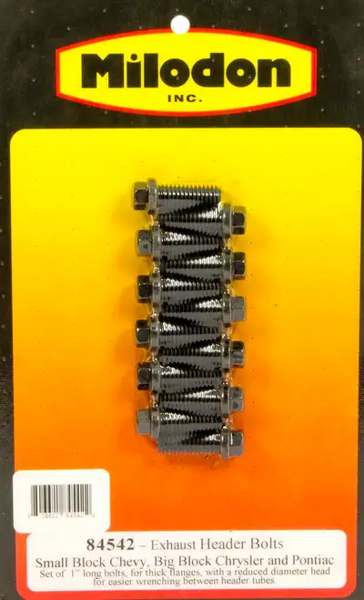 Milodon Header Bolt Kit - SBC 6pt. 3/8in x 1in