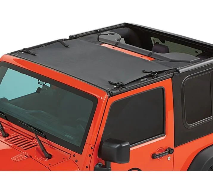 Jeep Wrangler Bikini Top Sun Standard Targa Style Bikini Top For Jeep 2007-2018 Wrangler JK Black Diamond Fabric Bestop product image