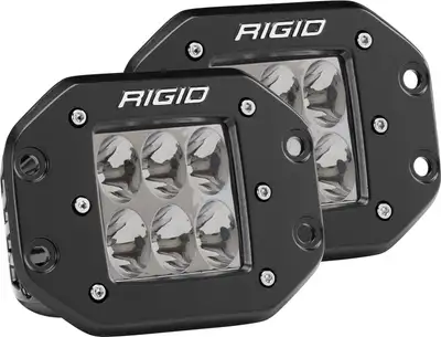 RIGID Industries Rigid D-Series Pro LED Light, Driving Optic, Flush Mount, Black Housing, Pair