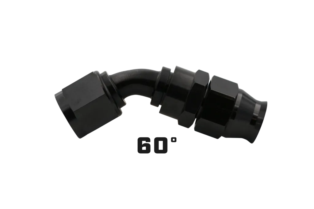 Aeromotive Hose End, PTFE, Black Anodized, Fitting Angle: Straight product image