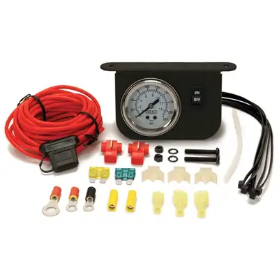 Viair Corporation Illuminated Dash Panel Gauge Kit, Black Face (200 PSI, 30 Amp)
