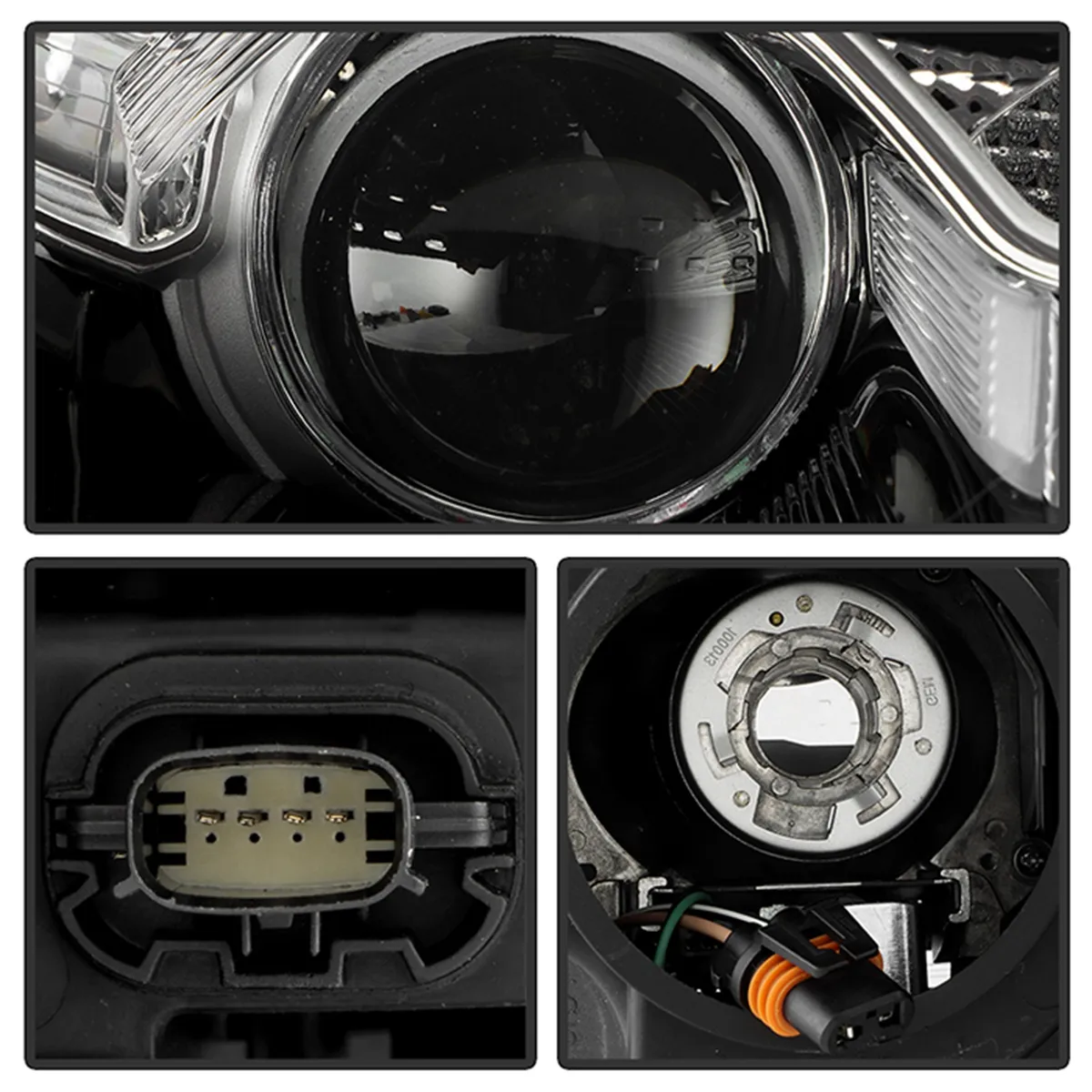 1416 Grand Cherokee LED Light Bar Projector Headlights Left And Right Black product image