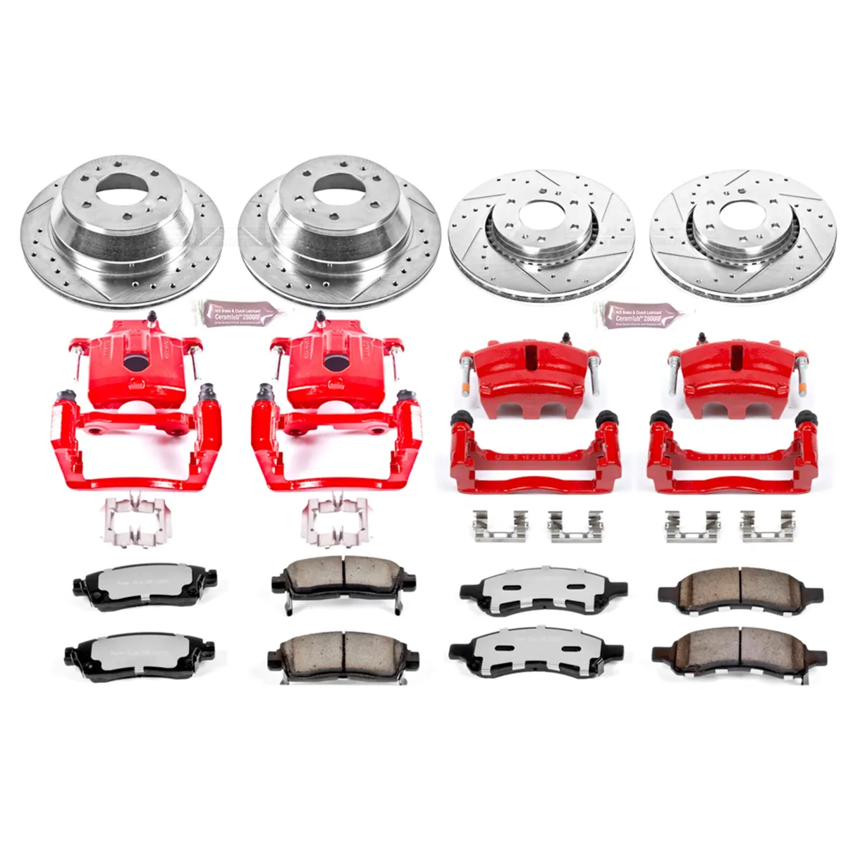 Z36 Truck/Tow Upgrade Kit: Drilled/Slotted Rotors; Carbon-Fiber Ceramic Pads; Powder Coated Calipers product image
