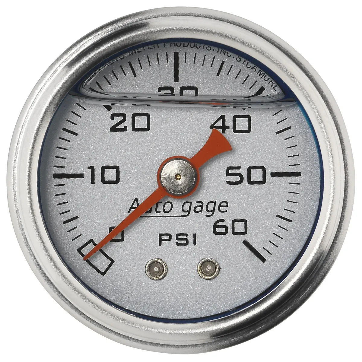 Gauge, Pressure, 1.5" direct mnt, 60psi, Liquid Filled Mech, Slvr, 1/8" NPTF Male product image