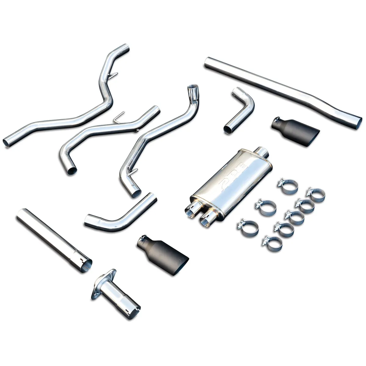 0914 Ford F150 Catback Exhaust System Polished Tube W/Black Tips product image