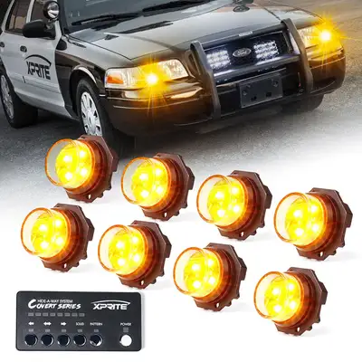 Xprite Xprite LED Hideaway Strobe Lights – Hidden Grille & Headlight Warning Light Kit | Covert Series