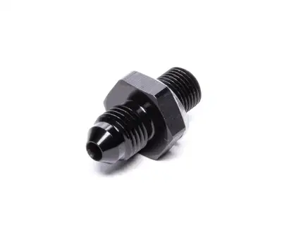 Vibrant Performance Straight AN to Metric Adapter Fitting; -4AN; M10x1.0 Metric Size; 6061 Aluminum; Black Anodized;