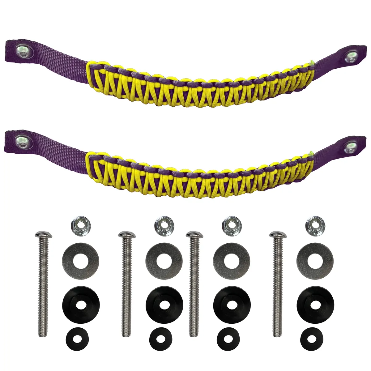Paracord Grab Handles Front Pair Bolt-On For Jeep Wrangler Jl, Jlu & Gladiator 2018-2025 - 550 Paracord | Bartact | Black / Royal Blue product image