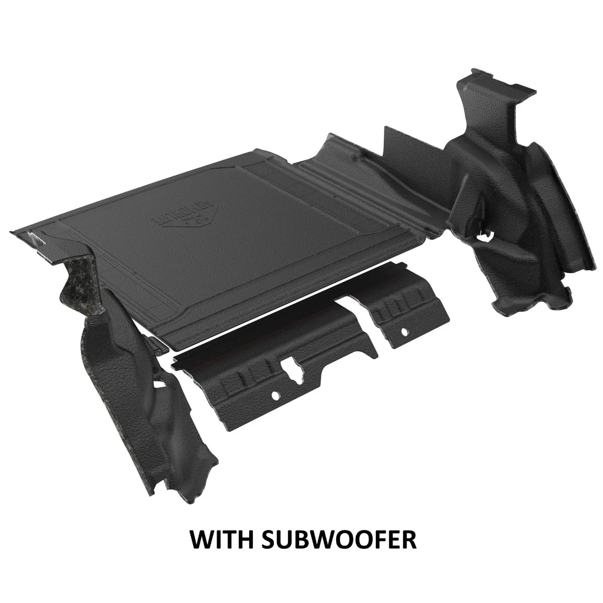 2024-current JLU 4DR cargo set with subwoofer wheelhouse covers cargo mat closeout mesa smoke product image