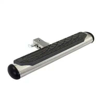 Go Rhino 4in Rhino! Oval Hitchstep 2in Receivers Side & Hitch Steps Polished Stainless