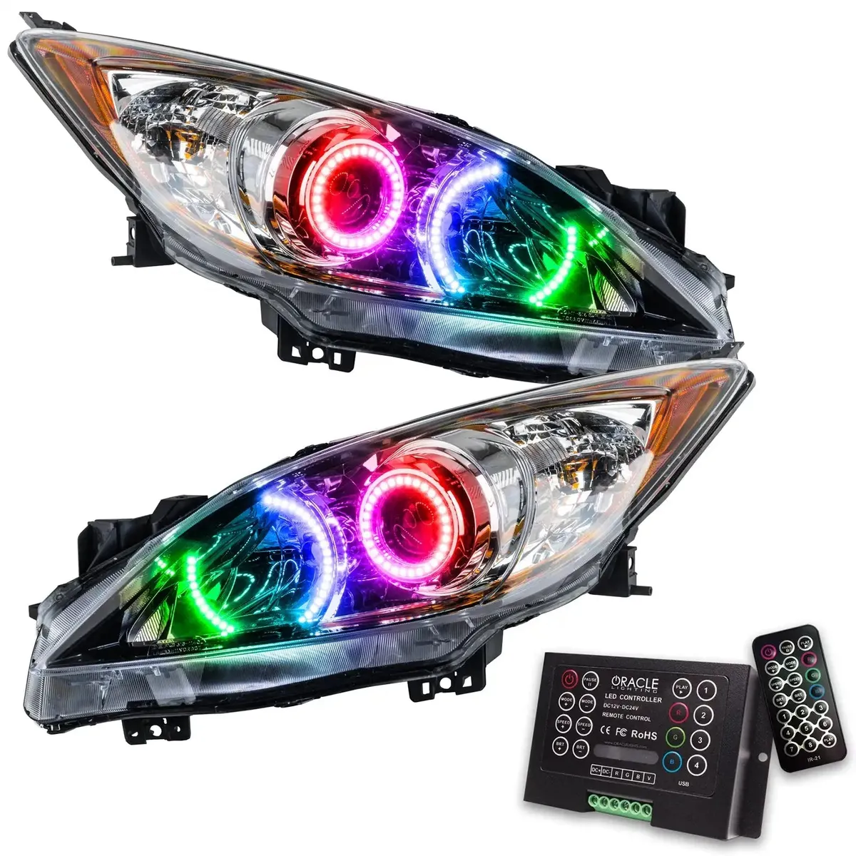 ORACLE Lighting 2010-2013 Mazda 3 Pre-Assembled LED Halo Headlights - Non-HID product image