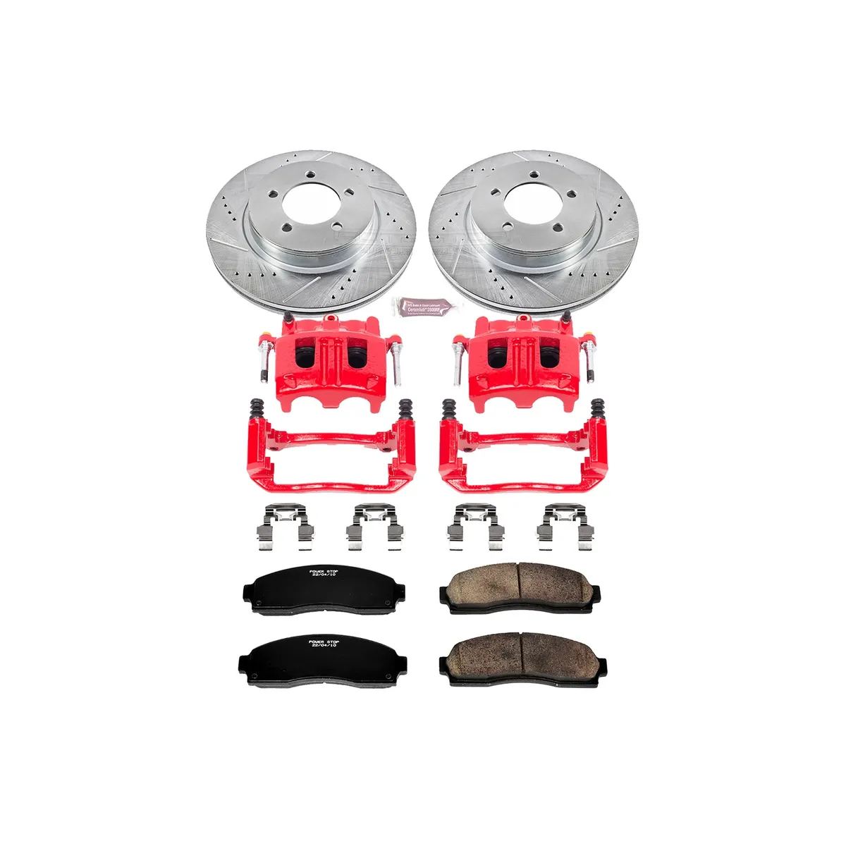 Z23 Evolution Sport Upgrade Kit: Drilled/Slotted Rotors; Carbon-Fiber Ceramic Pads; Powder Coated Calipers product image