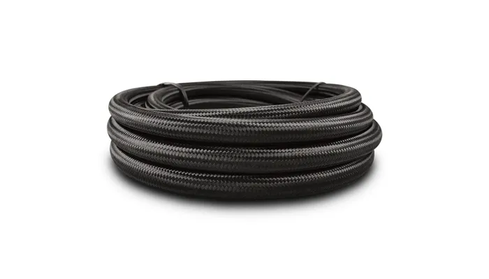 Nylon Braided Flex Hose; -66AN; 0.328 in. Hose ID; 0.4375 in. Hose OD; 3.9375 in. Bend Radius; 3000 PSI Operating Pressure; 10000 PSI BP; 150ft. Roll; Black; w/PTFE Liner; product image