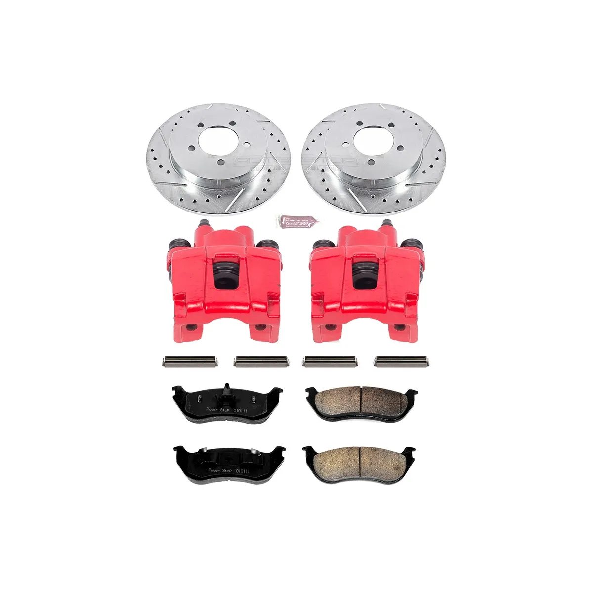 Z23 Evolution Sport Upgrade Kit: Drilled/Slotted Rotors; Carbon-Fiber Ceramic Pads; Powder Coated Calipers product image