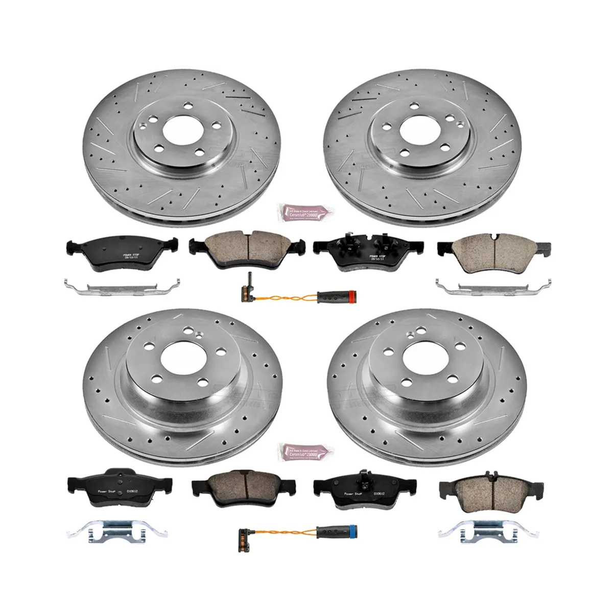 Z23 Evolution Sport Upgrade Kit: Drilled/Slotted Rotors; Carbon-Fiber Ceramic Pads W/Hardware; Pad Sensors product image