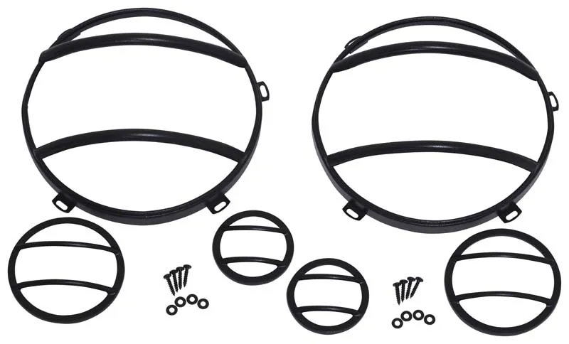 Jeep JK Headlight and Marker Cover Set 6 Pieces 07-18 Wrangler JK Textured Black Kentrol product image