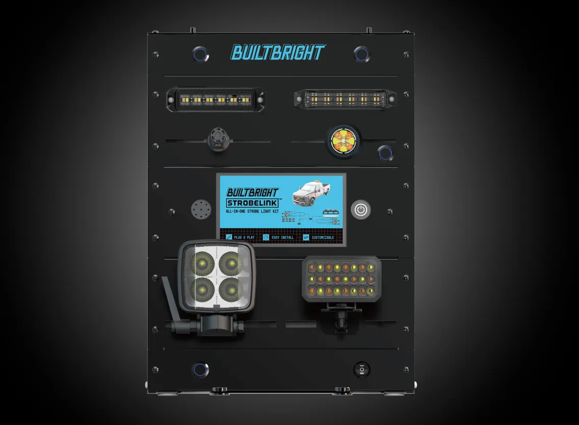 ARC Lighting Builtbright Countertop Display With Lcd Display 4 Strobes 2 Work Lights (1 Ea) Black