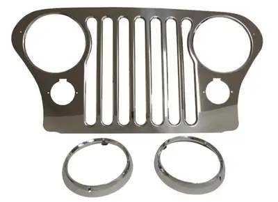 Steinjager Steinjäger Exterior Accessories CJ-5 1976 Grill Overlay Stainless Steel