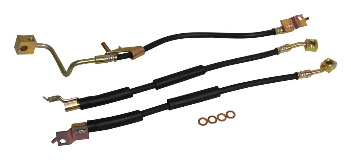 Blacksilvercopper Brake Hose Kit Includes Left And Right Front Hoses Rear Hose to Axle, And 4 Brake Hose Washers product image