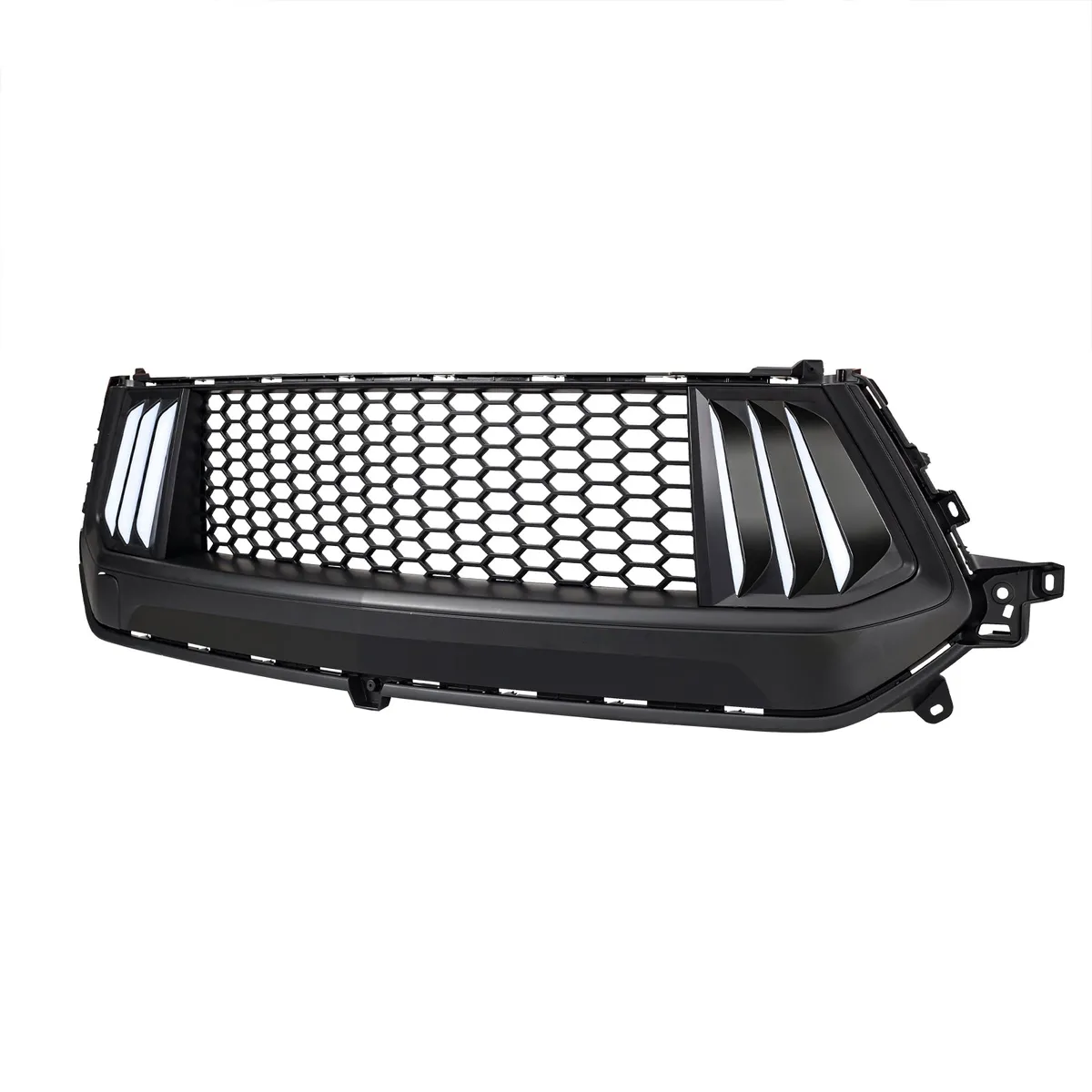 American Modified Amfmca00105 Knife Style Front Upper Grille With LED DRL And Turn Signals - Matte Black product image