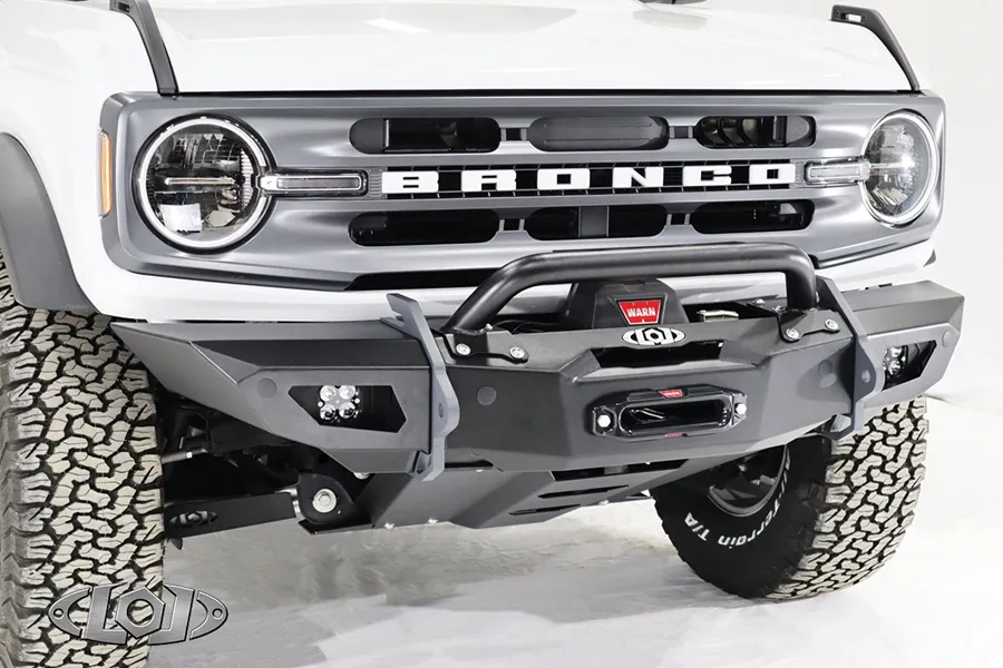 LoD Offroad 2021+ Bronco Black Ops Shorty Winch Front Bumper (Black Powder Coated)