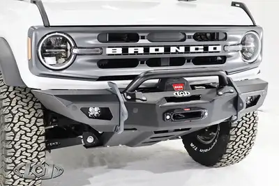 LoD Offroad 2021+ Bronco Black Ops Shorty Winch Front Bumper (Black Powder Coated)