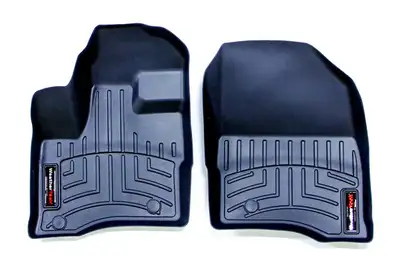 Weathertech 2010 + Ford Taurus Black Front FloorLiner Fits vehicles with two retention knobs on ther drivers side / 2011 + Lincoln MKS Black Front FloorLiner Fits vehicles with two retention knobs on ther drivers side