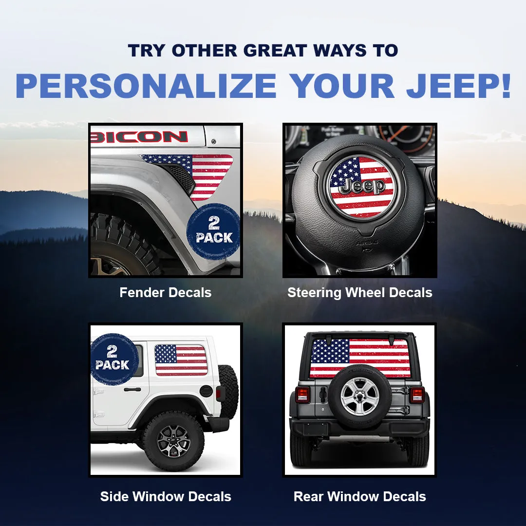 Distressed Old Glory Steering Wheel Decal product image