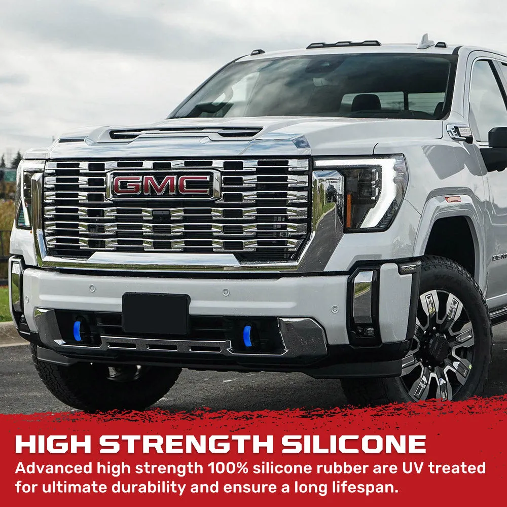 Chevy 20-25 Silverado 1500 Tow Hook Covers 2-Piece Set of Silicone Covers Standard & LED Options - Multiple Colors product image