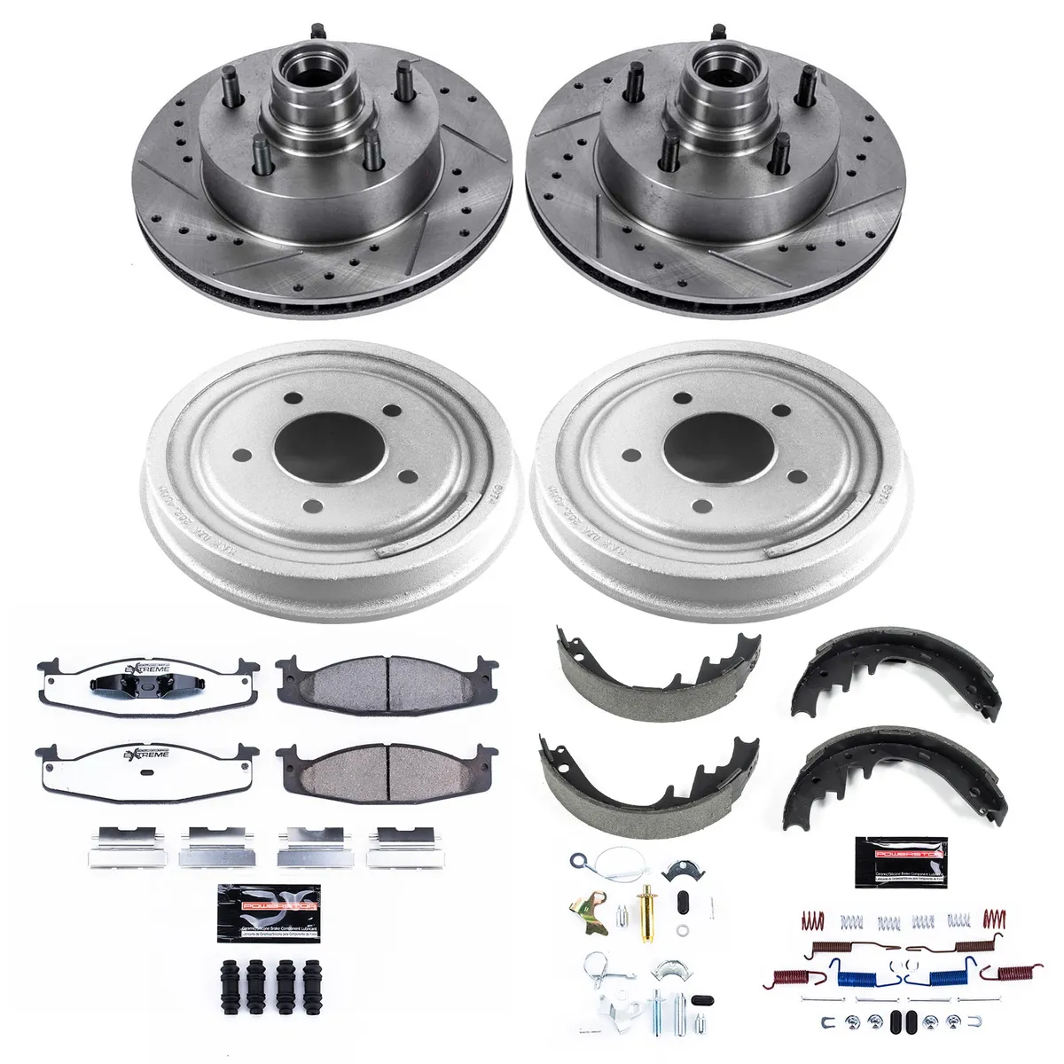 Z36 Truck/Tow Upgrade Kit: Drilled/Slotted Rotors; Carbon-Fiber Ceramic Pads W/Hardware; Coated Drums; Shoes W/Hold Down And Adjuster Kit product image