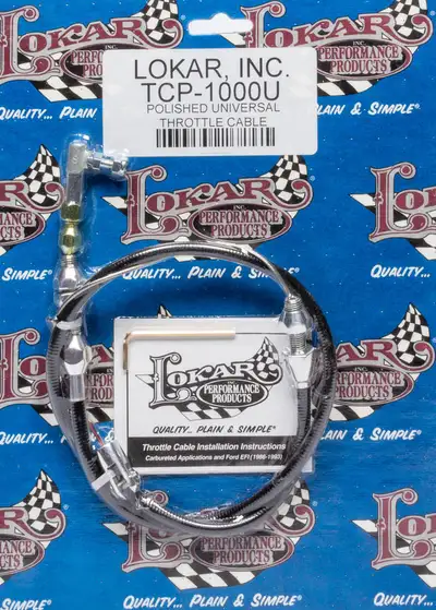 Lokar Hi-Tech Throttle Cable Kit; Universal; U-Cut-To-Fit; 24 in.; Incl. Aluminum Ferrules/Instructions/Black Housing/Polished Aluminum Fittings;