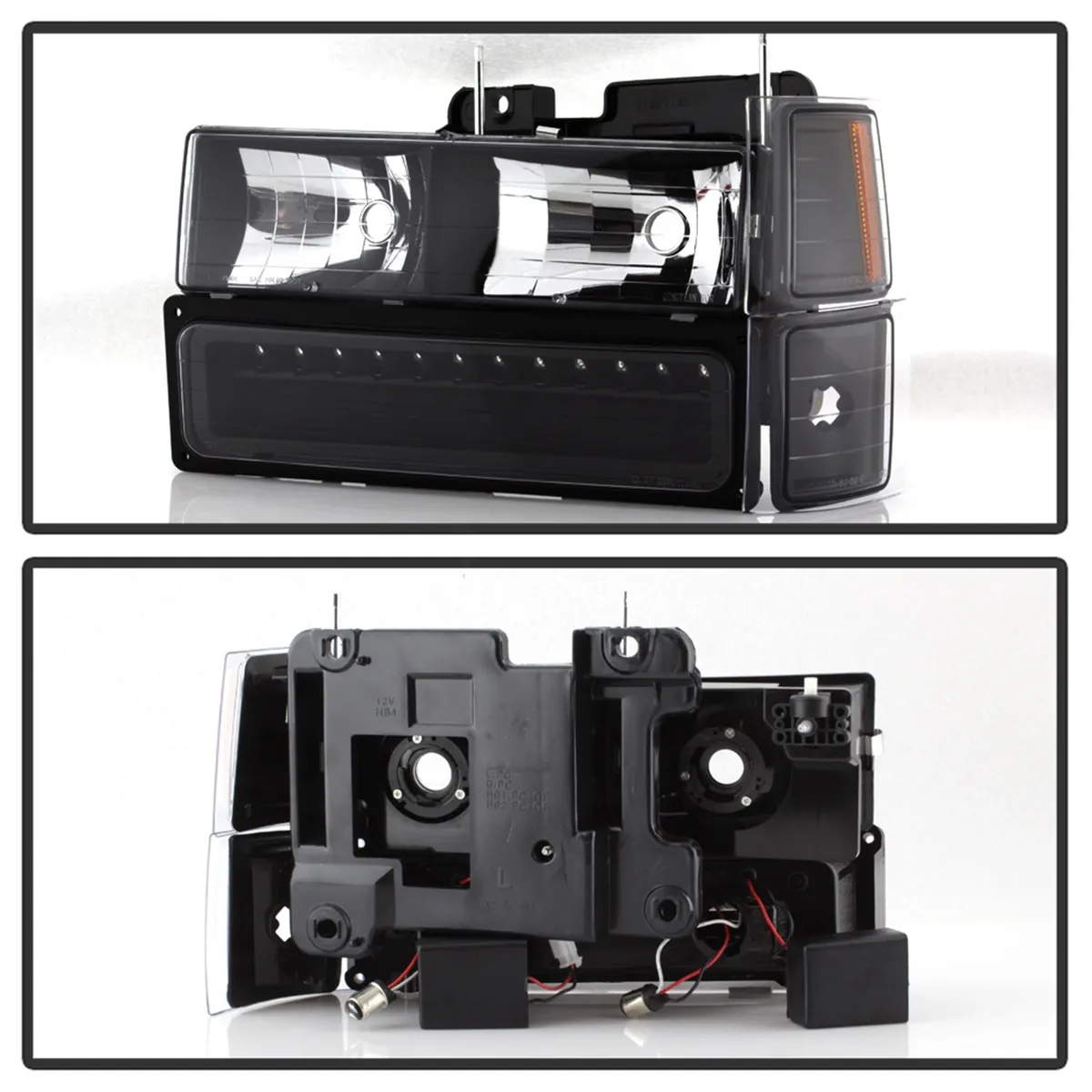 XTune Bumper Headlights/Corner Lights; LED; Not For Use w/Sealed Beam Headlights; Black; product image