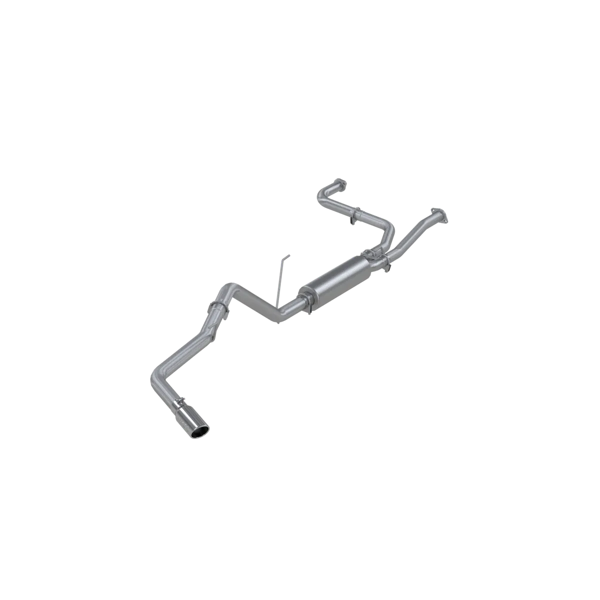 Armor Lite Cat Back Exhaust System; 3 in.; Incl. Dual Front Pipes/Ext. Pipe/Muffler/Over Axle Pipe/Tailpipe/Hardware/4 in. OD Tip; Single Side Exit; Aluminized; product image