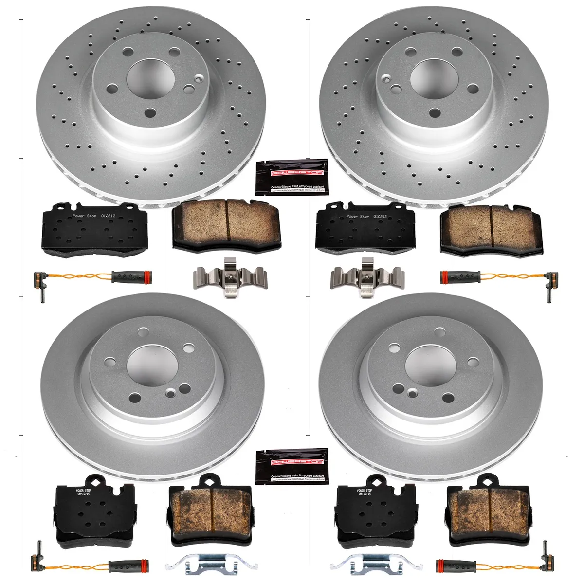 Z23 Sport Geomet Coated Rotor Kit For European Vehicles: Genuine Geomet Fully Coated Rotors; Carbon-Fiber Ceramic Pads W/Hardware; Pad Sensors product image