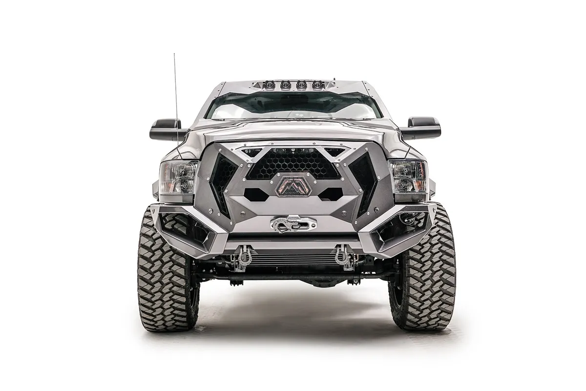 Grumper Grill/Front Bumper; 2 Stage Black Powder Coated; Combines Both Grille And Bumper; product image