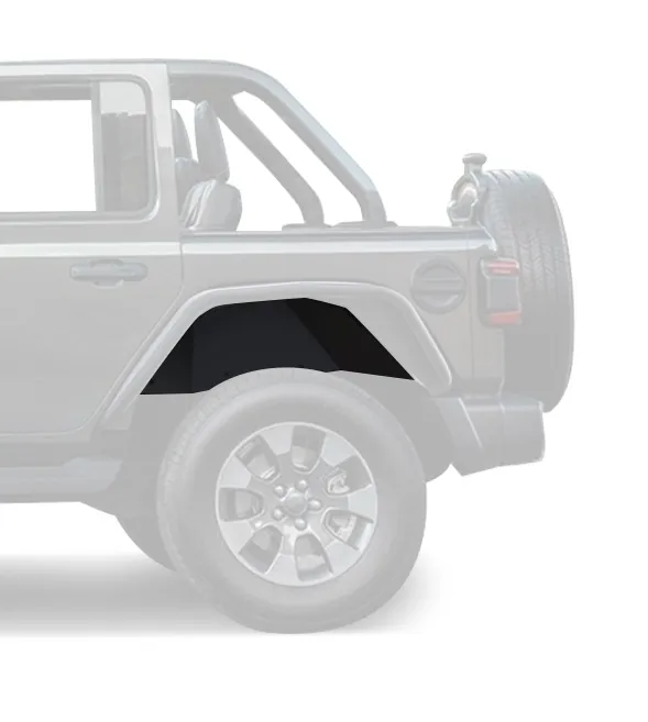 Black Horse Off Road Rear Inner Fender Flares Liners Matte Black Steel TFFJL4R product image