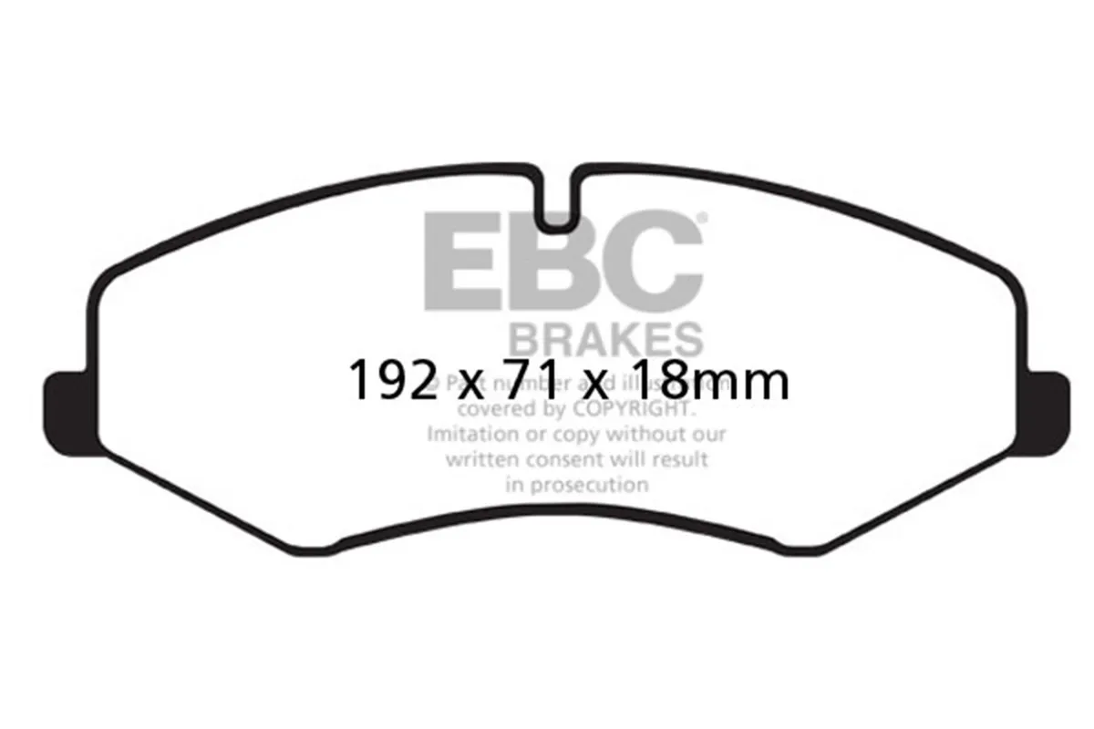 EBC Brakes Truck/SUV Extra Duty Brake Pads; FMSI Pad No. D1425; Vented; 360mm Dia.; 82mm Height; 30mm Thick; 79mm Center Hole Dia.; Pad Dimensions: 192 x 71 x 18mm;